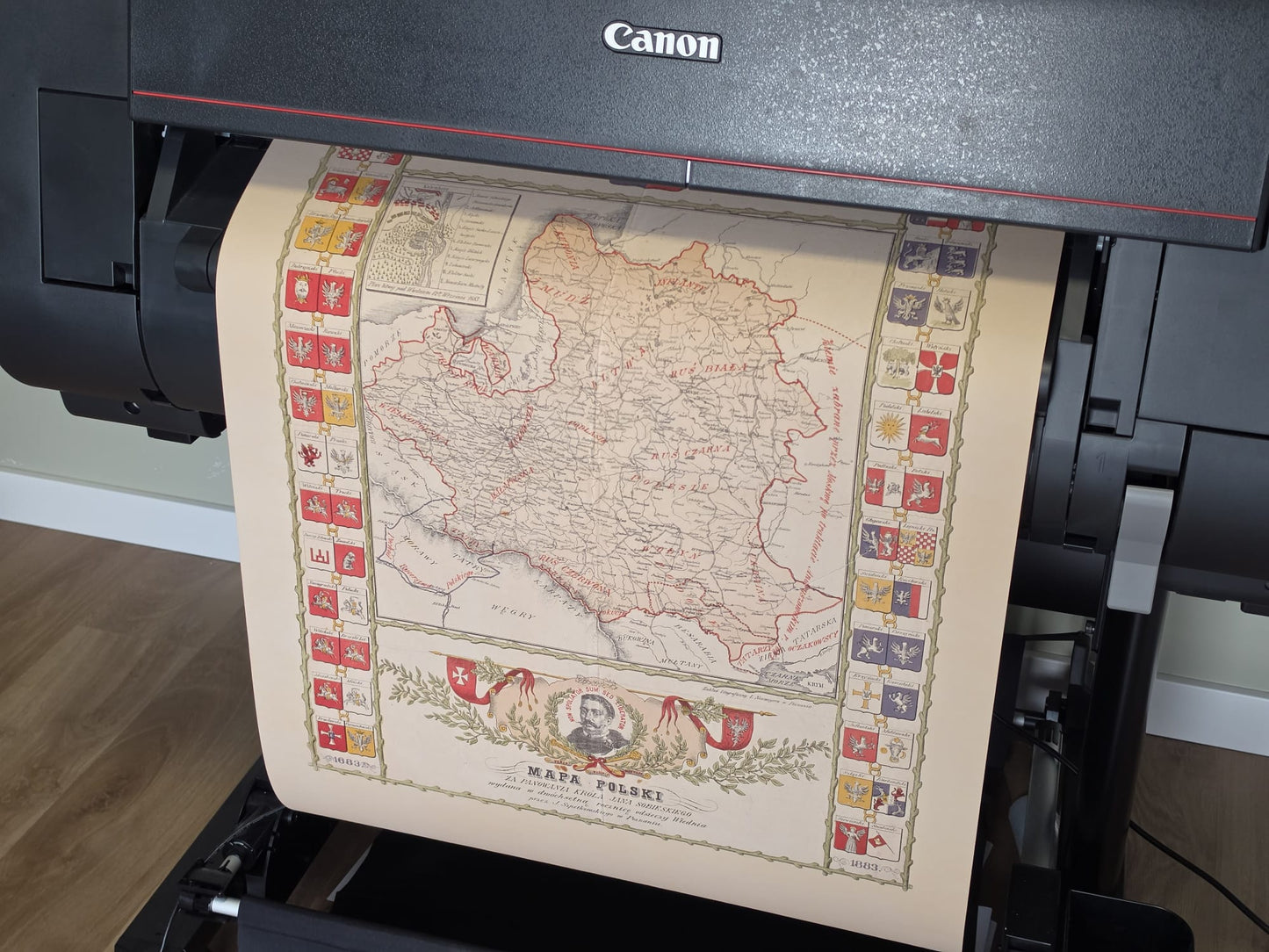 Poster Carte de la Pologne sous le Règne de Jan III Sobieski - Décoration Murale Vintage du XVIIe Siècle