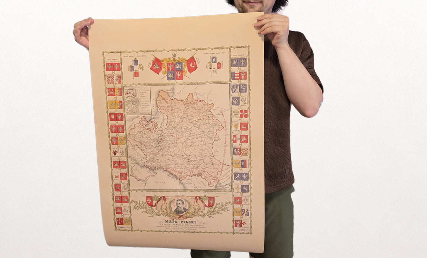 Poster Carte de la Pologne sous le Règne de Jan III Sobieski - Décoration Murale Vintage du XVIIe Siècle