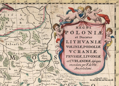 Pologne & Lituanie 1682 - Frederick de Wit - République des Deux Nations - Affiche Carte Historique