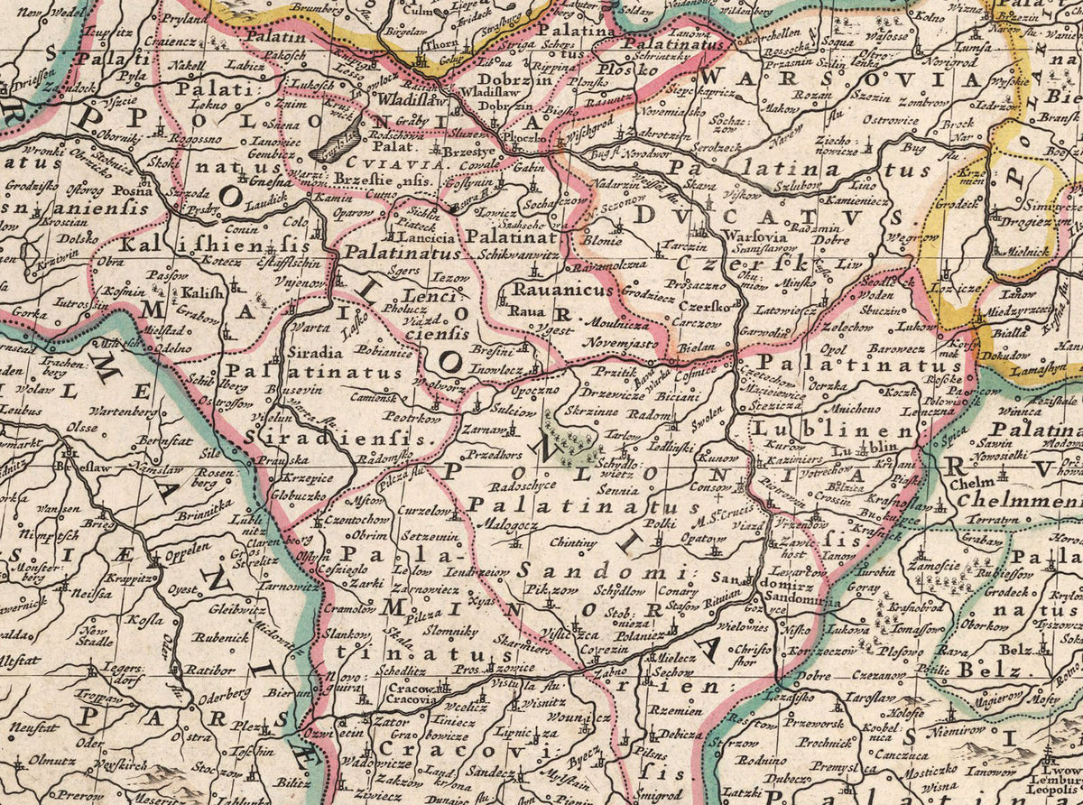 Pologne & Lituanie 1682 - Frederick de Wit - République des Deux Nations - Affiche Carte Historique