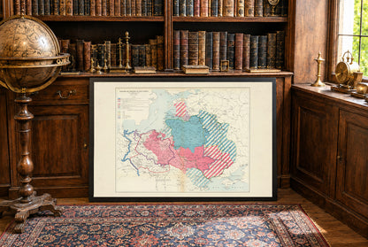 Frontières de la Pologne du Xe Siècle à 1770 - Maurice Fallex - Affiche Carte Historique