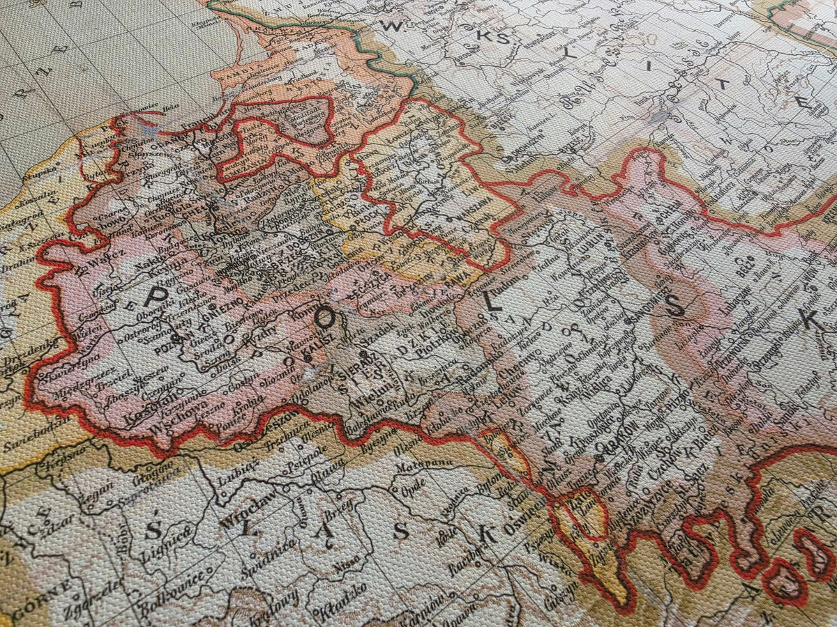 Pologne au XVe Siècle – Jan Babirecki – Affiche Carte Historique vers 1900