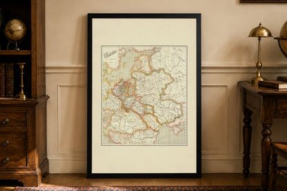 Pologne au XVe Siècle – Jan Babirecki – Affiche Carte Historique vers 1900