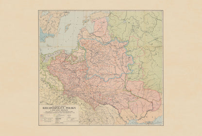 République des Deux Nations 1582–1770 – Étienne Báthory – Semkowicz – Affiche Carte Historique