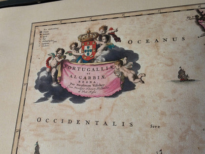 Plakat z Mapą Portugalii (1690) – Vintage Dekoracja Ścienna Królestwa Algarve