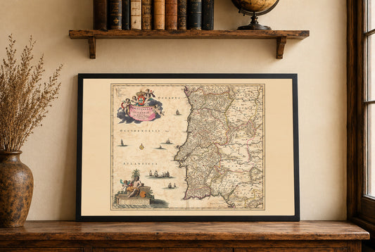 Poster Carte du Portugal (1690) - Décoration Murale Vintage du Royaume d’Algarve