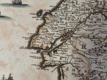 Plakat z Mapą Portugalii (1690) – Vintage Dekoracja Ścienna Królestwa Algarve