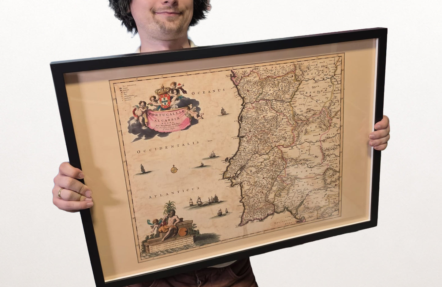 Plakat z Mapą Portugalii (1690) – Vintage Dekoracja Ścienna Królestwa Algarve