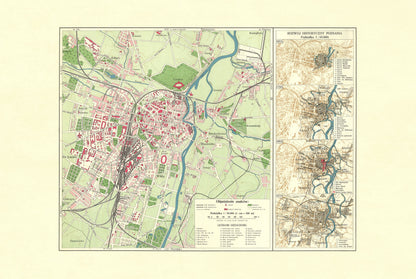 Poster Plan de la Ville de Poznań (1932) - Carte Historique Vintage avec l'Évolution de la Ville