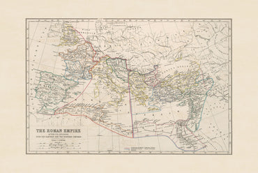 Empire Romain Après la Division 1873 – Affiche Carte Historique
