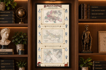 Imperium Rzymskie - Kolekcja 3 Historycznych Map na Jednym Plakacie