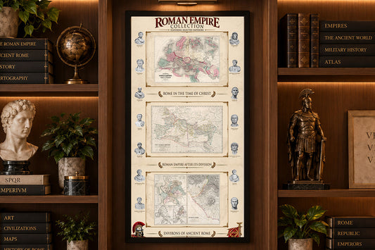 Empire Romain - Collection de 3 Cartes Historiques sur une Affiche