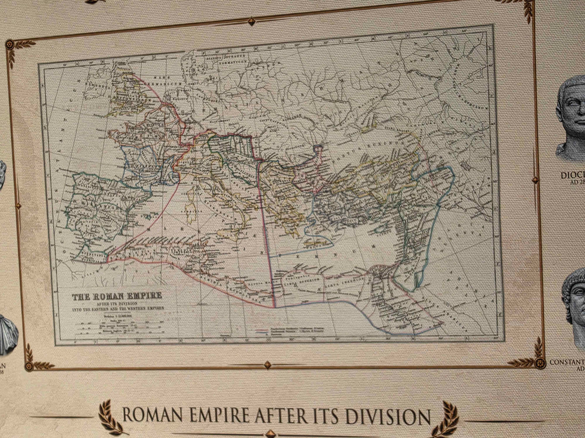 Imperium Rzymskie - Kolekcja 3 Historycznych Map na Jednym Plakacie
