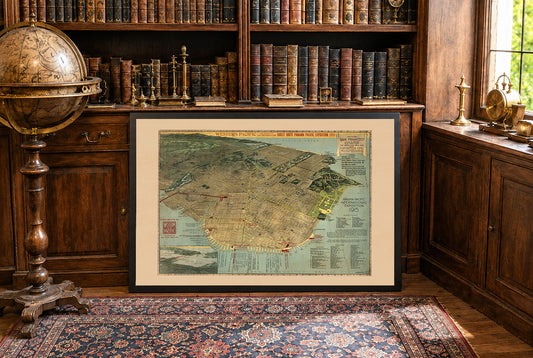 Poster Mappa della Città dell'Esposizione di San Francisco (1915) - Arte Vintage Vista dall'Alto