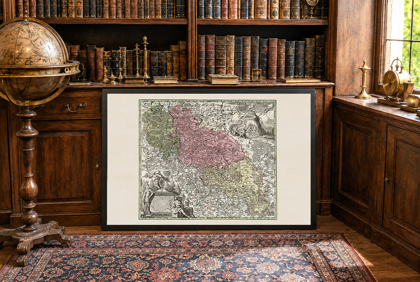 Carte Historique de la Silésie - Affiche Haute et Basse-Silésie XVIIIe Siècle