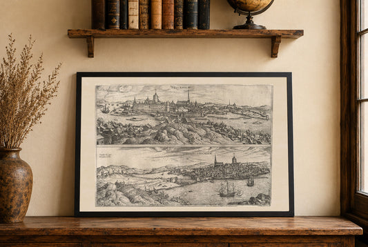Carte de Stockholm de 1588 - Impression « Civitates Orbis Terrarum » par Georg Braun & Franz Hogenberg