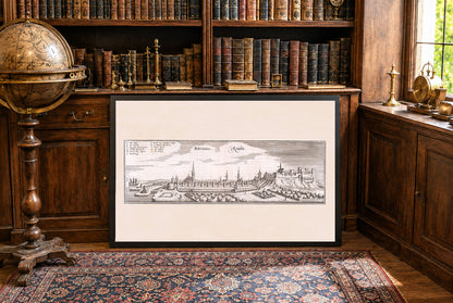 Poster Carte de la Ville de Tallinn (1652) - Gravure Ancienne de Reval pour Décoration Murale