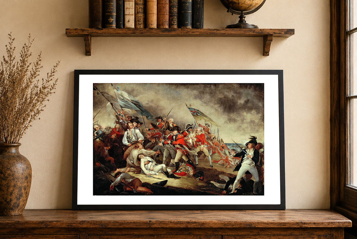 La Mort du Général Warren à la Bataille de Bunker Hill 1786 – John Trumbull – Révolution Américaine – Affiche Peinture Historique
