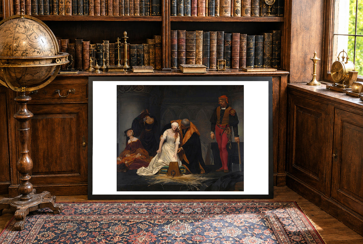 L'Exécution de Lady Jane Grey 1833 - Paul Delaroche - Histoire des Tudor - Affiche Peinture Historique