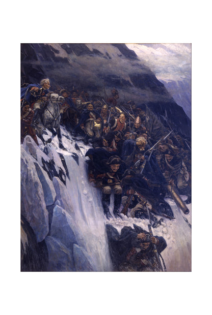 La Traversée des Alpes par l'Armée Russe 1899 - Vassili Sourikov - Campagne de Souvorov - Affiche Peinture Historique
