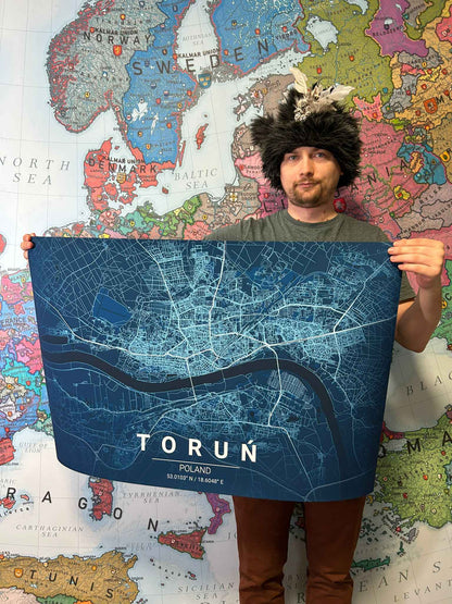 Get Your Hometown Blueprint Map - Modern City Street Wall Art