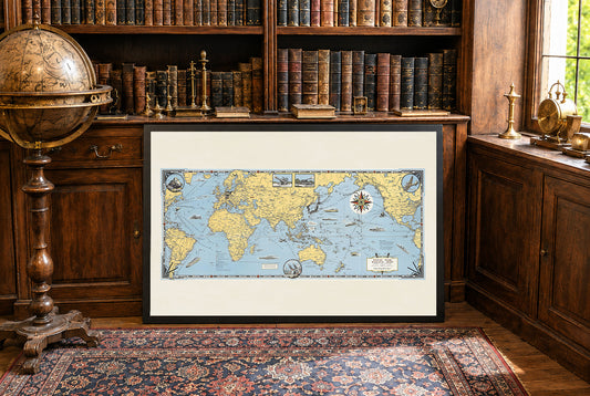 Poster Total War Battle Map (1942) - Décoration Murale Vintage de la Seconde Guerre mondiale