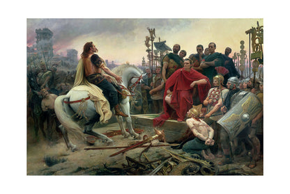 Vercingétorix Jette ses Armes aux Pieds de César 1899 - Lionel Royer - Guerre des Gaules - Affiche Peinture Historique