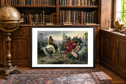 Vercingétorix Jette ses Armes aux Pieds de César 1899 - Lionel Royer - Guerre des Gaules - Affiche Peinture Historique