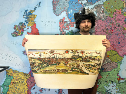 Art Mural Vintage de Cracovie – Gravure « Cracovia Metropolis » de 1618 à Imprimer