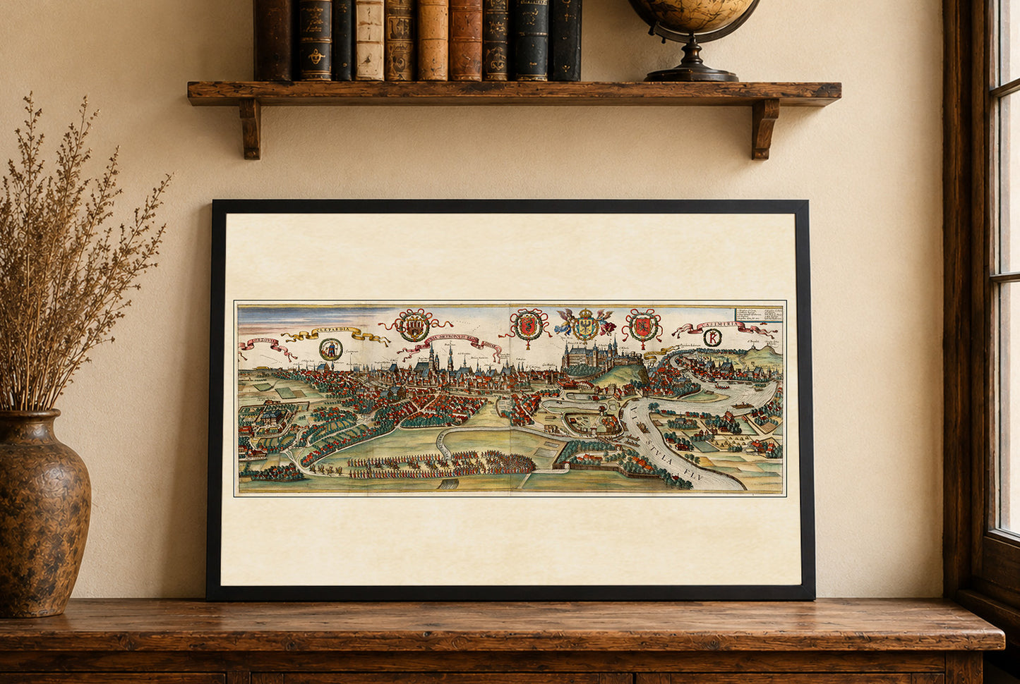 Art Mural Vintage de Cracovie – Gravure « Cracovia Metropolis » de 1618 à Imprimer