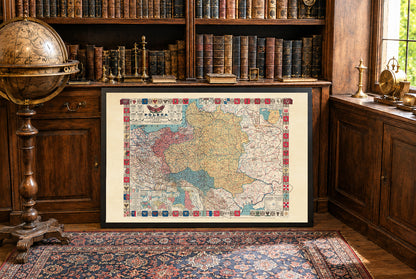 Carte vintage de 1770 de la République des Deux Nations et de ses partages