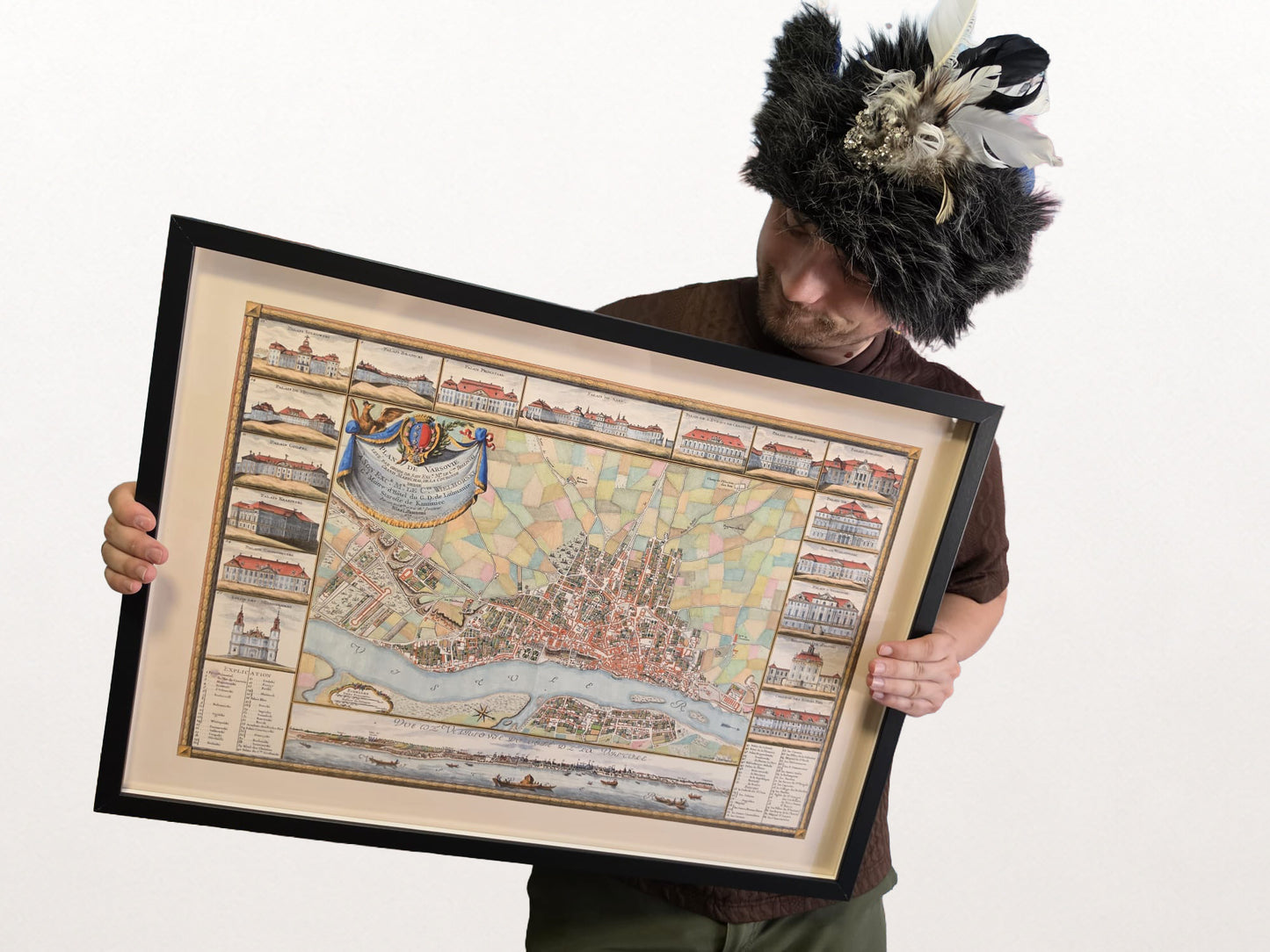Varsovia 1772 - Mapa histórico de la capital polaca con palacios principales