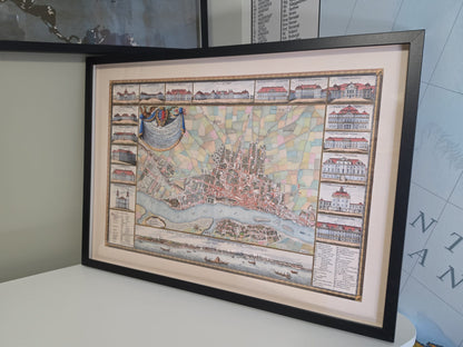 Varsovia 1772 - Mapa histórico de la capital polaca con palacios principales