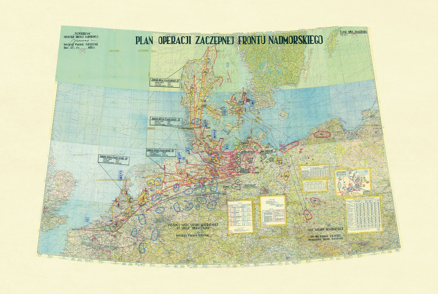 Poster du Plan Offensif du Pacte de Varsovie (1970) - Carte Militaire Secrète de la Guerre froide