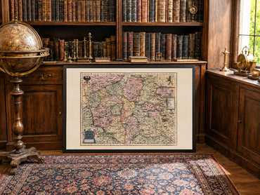 Carte de la Bohême de 1623 – Impression de Carte par Mercator & Hondius – Carte Historique Colorée de la République Tchèque pour Décoration Murale
