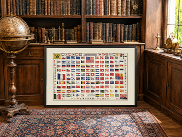Poster des Drapeaux du Monde (1874) - Décoration Murale Vintage avec Drapeaux Nationaux et Maritimes