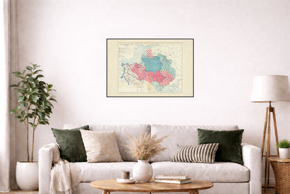 Frontières de la Pologne du Xe Siècle à 1770 - Maurice Fallex - Affiche Carte Historique