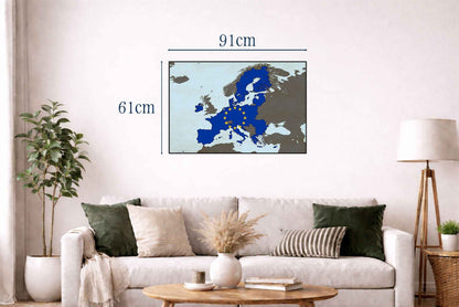 Modern European Union Map Print - EU Countries Borders Wall Art Poster