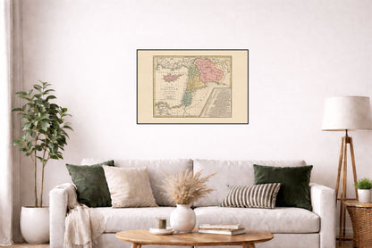 Royaume de Jérusalem à l’Époque des Croisades - Affiche Carte Historique