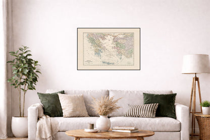 Grecja w Czasach Wojen Perskich 1872 - Historyczna Mapa - Plakat