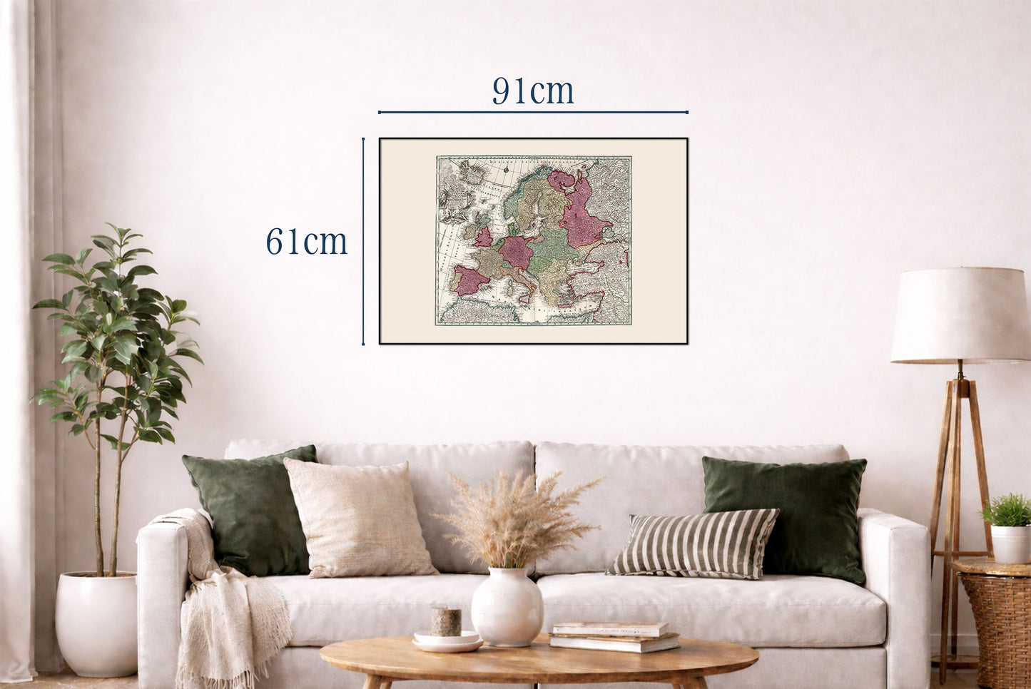 1730 Europe - Historical Wall Map of the Early 18th Century
