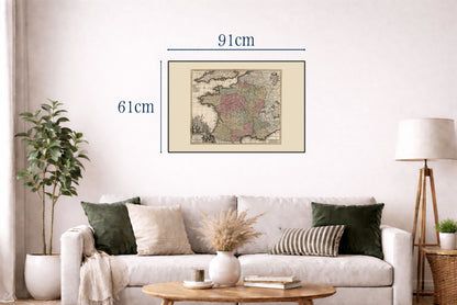 Regno di Francia 1740 – Mappa storica del XVIII secolo