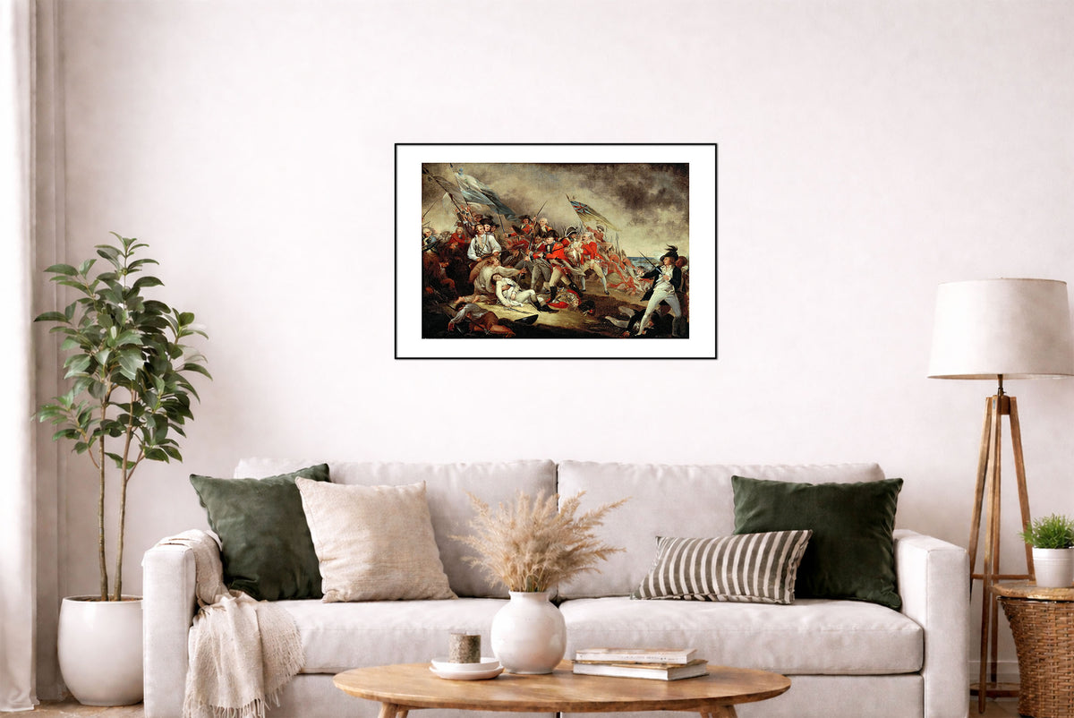 La Mort du Général Warren à la Bataille de Bunker Hill 1786 – John Trumbull – Révolution Américaine – Affiche Peinture Historique