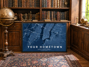 Obtenez votre carte Blueprint personnalisée - Art mural moderne des rues de votre ville