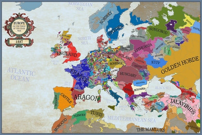 1337 Carte de l'Europe (Eau légère)