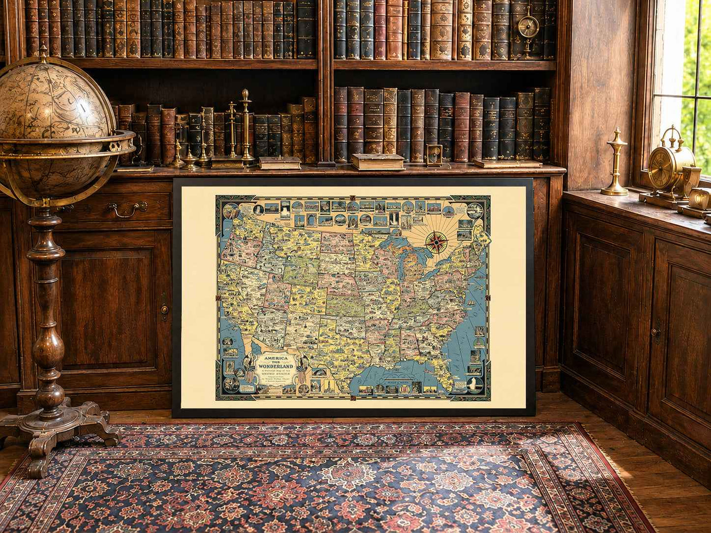 America the Wonderland Map Poster (1941) - Vintage USA Pictorial Wall Art