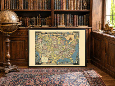 America the Wonderland Map Poster (1941) - Vintage USA Pictorial Wall Art