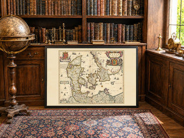 Impression de carte du Danemark de 1690 - Illustration des frontières historiques du Royaume