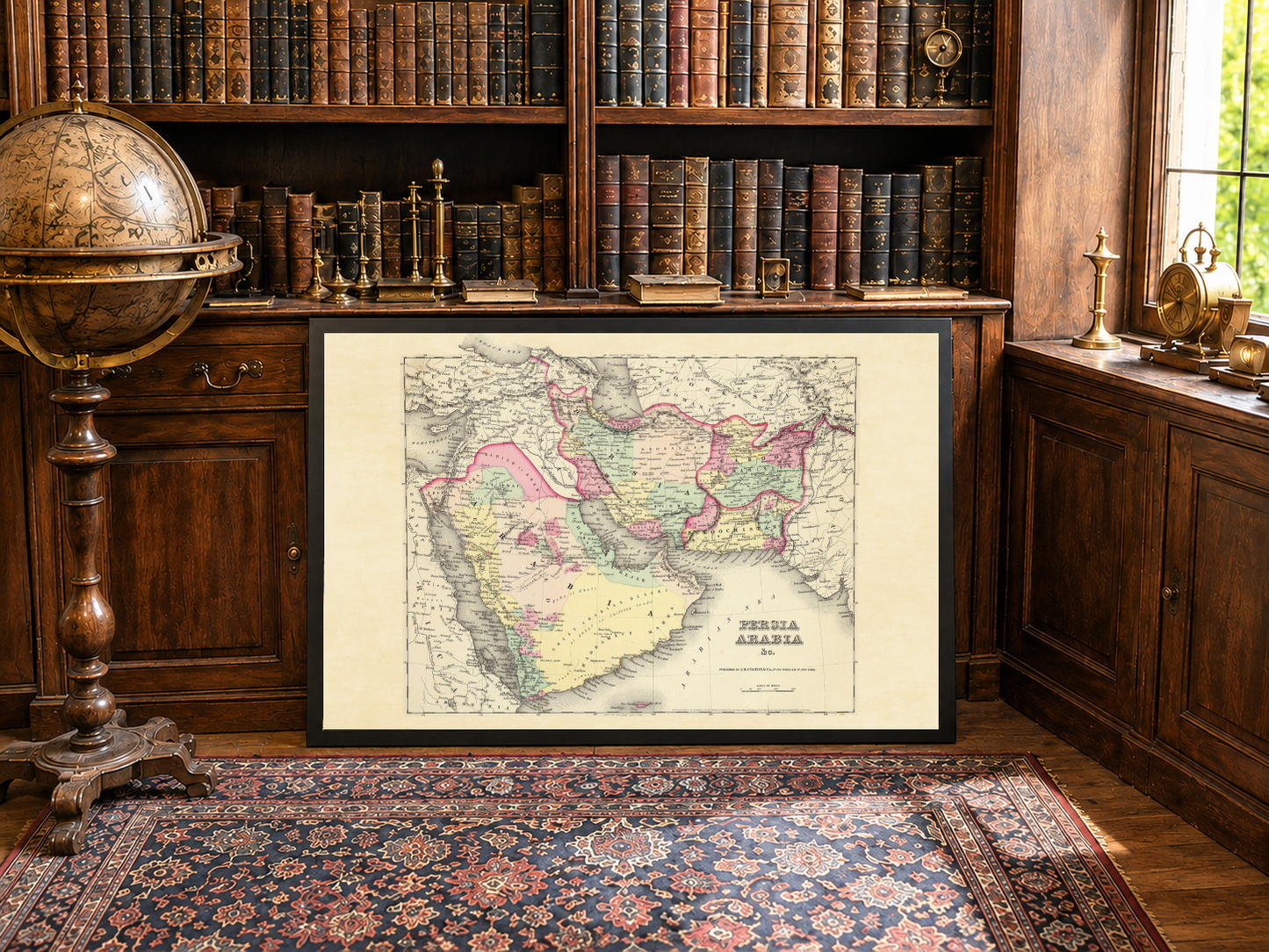 1856 Persia Arabia Map Poster - Hand-Colored Regions Including Iran, Arabia and Afghanistan