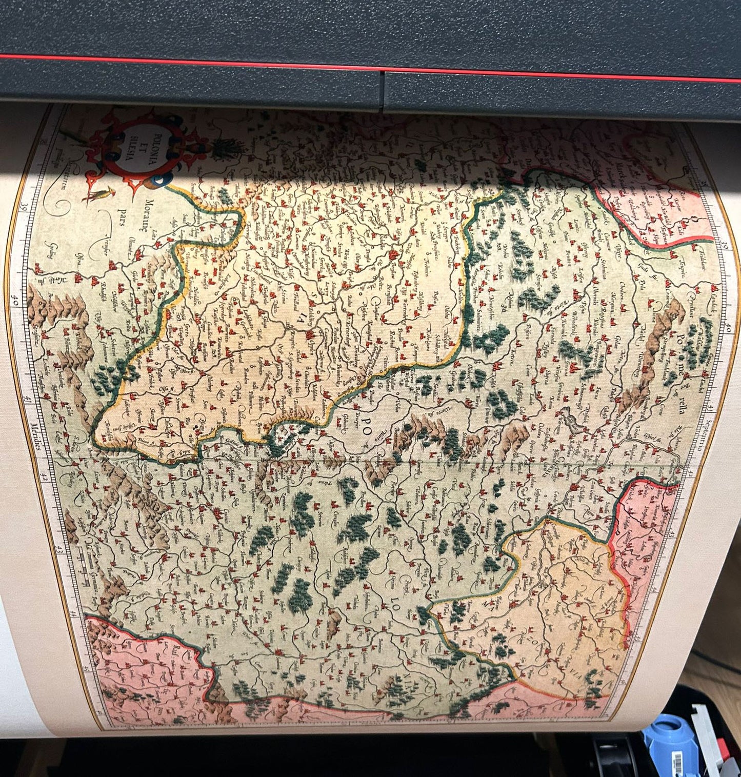 Carte de la Pologne et de la Silésie de 1623 – Carte d’Atlas Vintage de la Pologne et de la Silésie